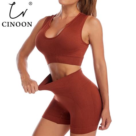 Cinoon Conjunto De Sujetador Deportivo Sin Costuras Para Mujer Ropa