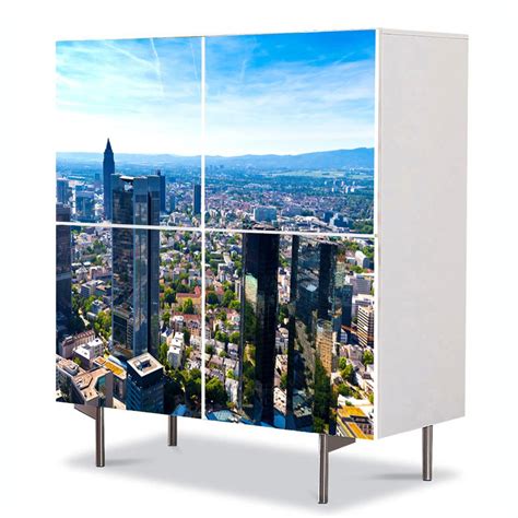 Comoda Cu 4 Usi Art Work Urban Orase Panaroma Frankfurt 84 X 84 Cm