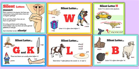 silent letter posters silent letter words ks twinkl