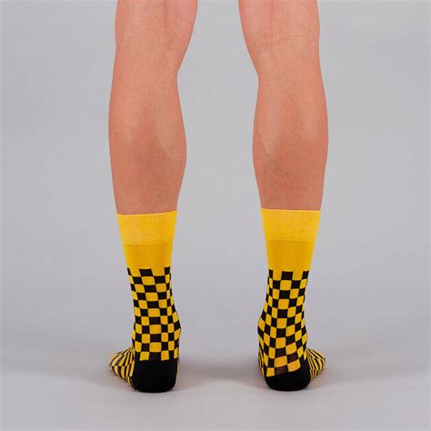 Sportful Socks Checkmate Yellow Black Hombre Bella In Sella Cycling