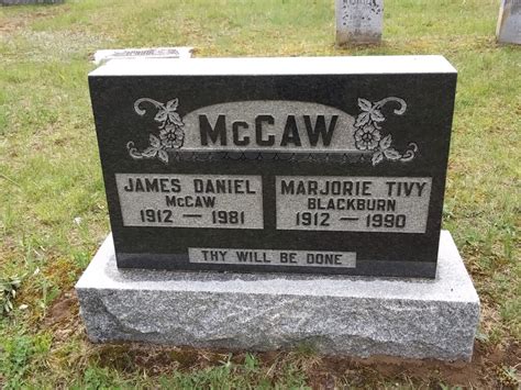 Tombstone Jim Marj Mccaw St Andrew S United Cemetery Coe Hill