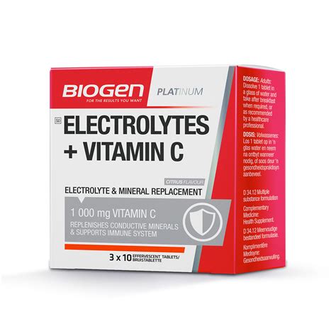 Electrolytes Vitamin C Fizzy Mg Tabs Biogen