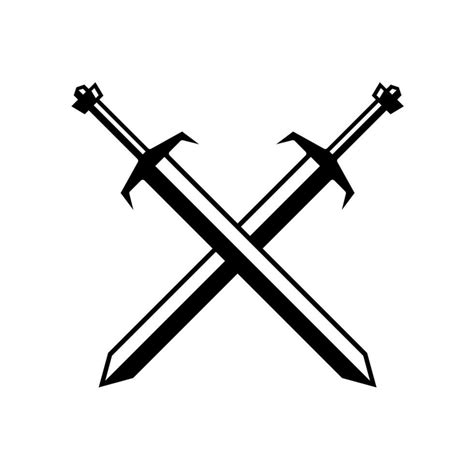 Illustration Of Crossed Swords Vector Icon Isolated On White Background 26825863 Vector Art At