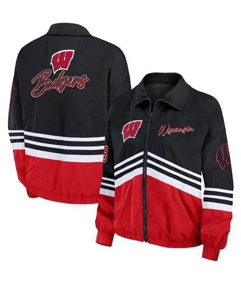 Blackred Wisconsin Badgers Windbreaker Jacket