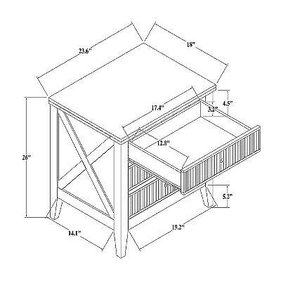 Wrentham Beadboard Farmhouse Drawer Nightstand White Threshold Ebay