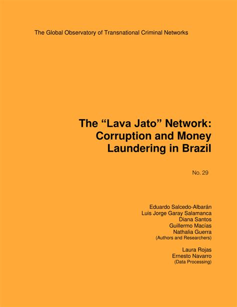 (PDF) The "Lava Jato" Network: Corruption and Money Laundering in Brazil