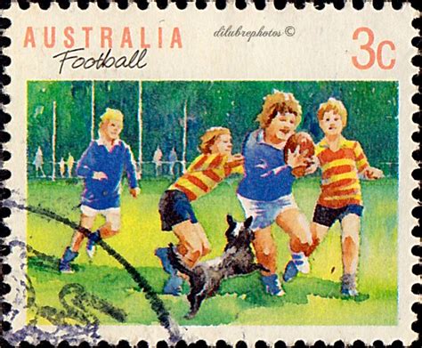 Australia Sports Football Scott 1108 A400 Issued 1989 Feb 13 Perf