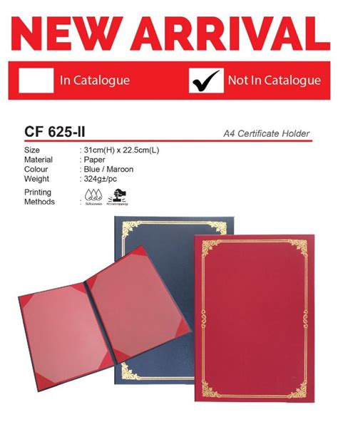 Cf 625 Ii A4 Certificate Holder Infinitely Enterprise