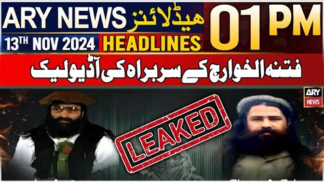 Ary News Pm Headlines Th Nov Audio Leak Of Fitnah Al