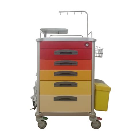 Aluminium Alloy Emergency Trolley With Central Locking Drawers For