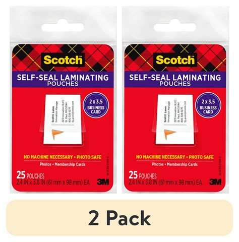 Pack Scotch Self Sealing Laminating Pouches Count X