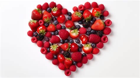 Premium AI Image | a heart made of berries and berries