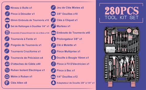 GoYwato Caisse a Outil Complete 280 Pièces Boite a Outils de Ménage