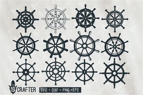 Ship Steering Wheel Marine Theme Svg Bundle Svgs Design