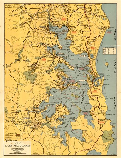 Robinsons Map Of Lake Macquarie Peter Deane Flickr