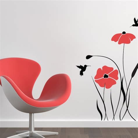 Poppy Flower Wall Decal - Etsy