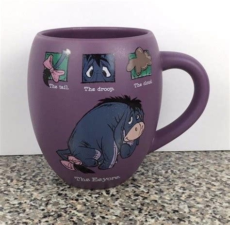 Disney Store EEYORE Winnie The Pooh Coffee Cup Purple Mug The Tail Drop