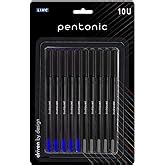 Pentonic 0 7 Mm Ball Pen Blister Pack Black Body Blue Ink Set Of