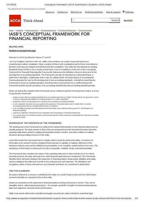 Iasbs Conceptual Framework For Financial Accountancy Central Studocu