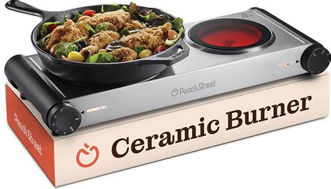 Electric Double Stovetop Cooking Hot Plate 1200W Infrared 7 3 4 Glass Ceramic Portable Stove