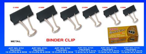 Binder Clip Size Chart