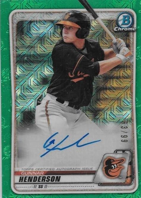 Gunnar Henderson 2020 Bowman Mega Box BMA GH Chrome Prospect Auto