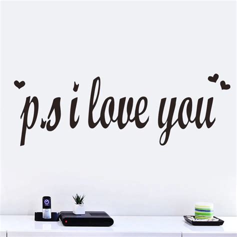 Ps I Love You Romantic Vinyl Wall Sticker Bedroom Decor Quotes Decal Art Saying Wall Mural Diy