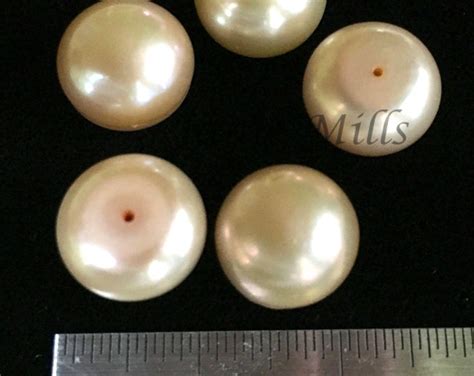 Pearl Cultured Freshwater Half Drilled Mabe 13mm Cabochon Blush Color Or White Etsy