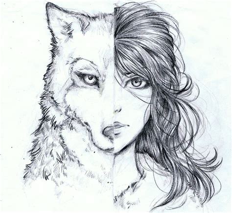 Half Girl and Half Wolf Drawing | Los niños lobo, Tatuajes de lobos ...