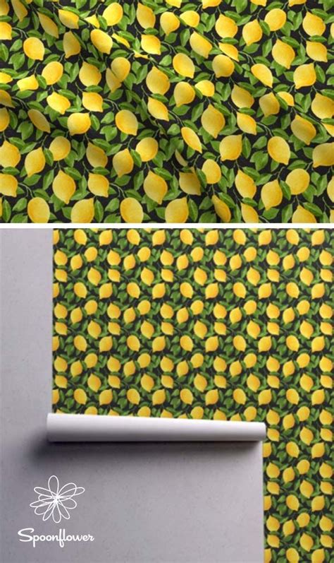 Colorful Fabrics Digitally Printed By Spoonflower Watercolor Lemons