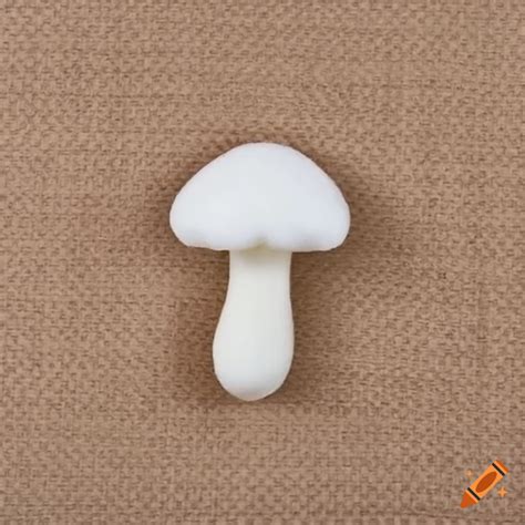 White Mushroom Shaped Tooth On Fabric