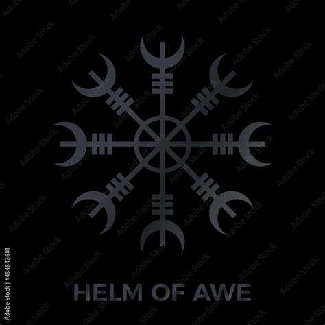 Helm Of Awe Or Helm Of Terror Sign Aegishjalmur Icelandic Symbol Of