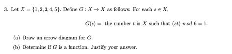 Solved 3 Let X {1 2 3 4 5 Define G X X As Follows