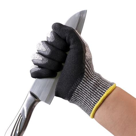 Hppe Cut Resistant Sandy Nitrile Work Safety Gloves Nitrile Cut