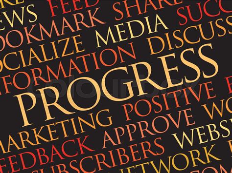 Progress Word Cloud Collage Stock Vector Colourbox