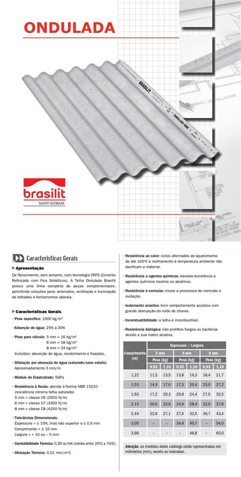 TELHA FIBROCIMENTO 2 44X1 10M 5MM BRASILIT