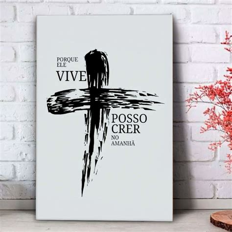 Placa Decorativa Fé E Religião Ele Vive 30x45cm Elo7