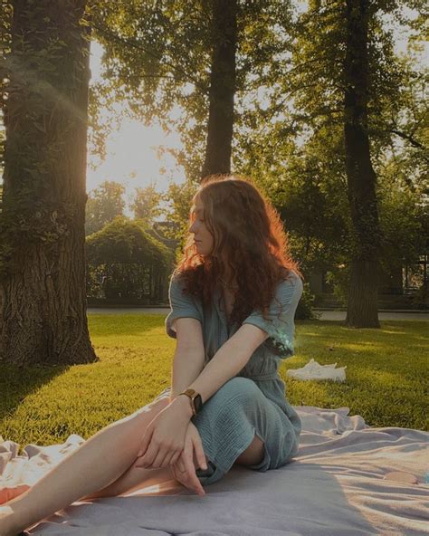 Sunny Park Picnic With A Redhead Girl