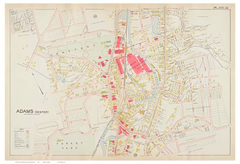 Adams Center Massachusetts 1904 Old Town Map Reprint Berkshire Co Old Maps