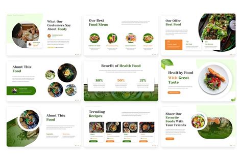 Healthy food Powerpoint Template Incl. presentation & food - Envato