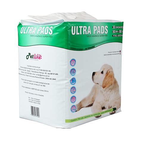 Tapete Higiênico Pet Like Ultra Pads Slim 80x60 para Cães 30 Petz