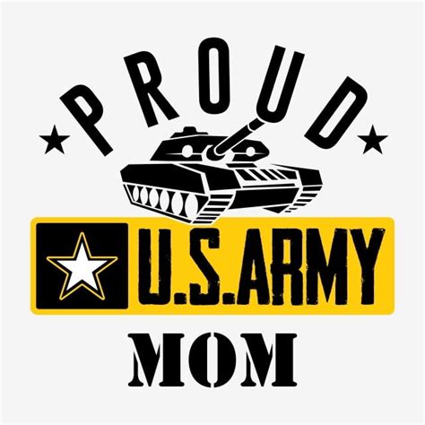 Proud Mom Clipart Vector Proud Us Army Mom With Tank Silhouette Army