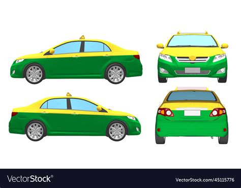 Bangkok Thailand Thai Taxi Transfer Royalty Free Vector