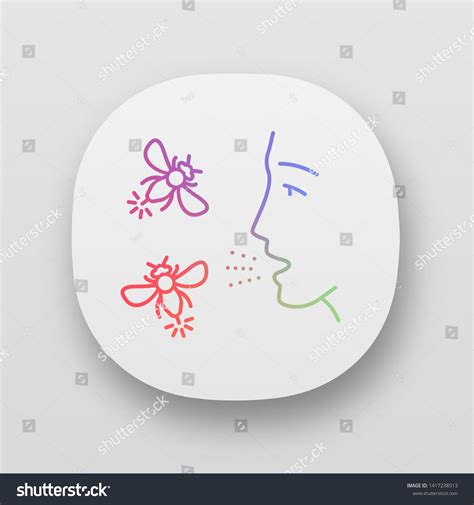 Allergies Insect Stings App Icon Hypersensitivity Stock Vector Royalty