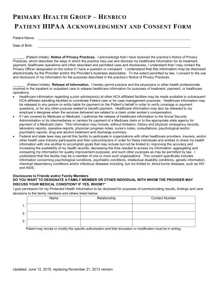 22 Hipaa Patient Consent Form Free To Edit Download And Print Cocodoc