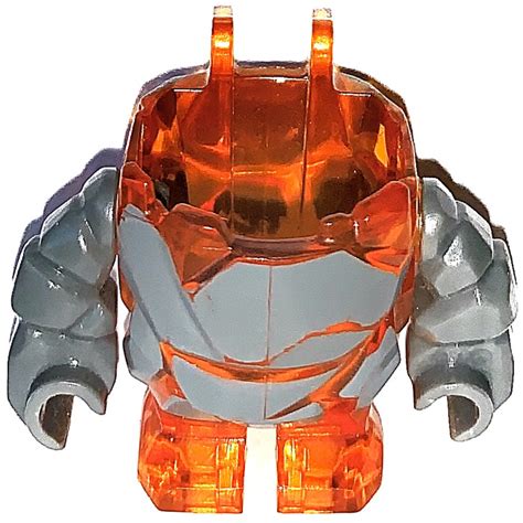 LEGO Transparent Orange Rock Monster Body With Dark Stone Gray Pattern