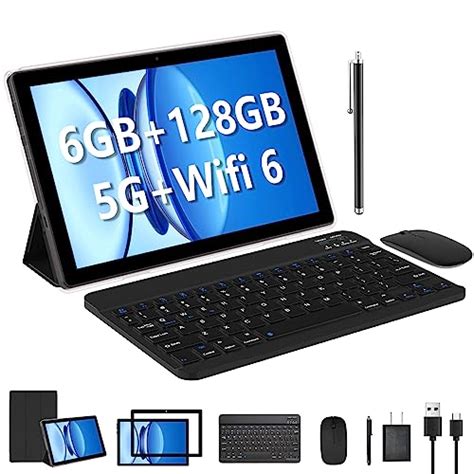 Tablet with Keyboard, 10 inch Tablet 2 in 1 Tablets, 128GB+6GB Android ...