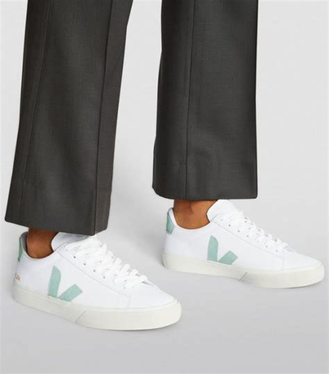 Womens Veja White Chromefree Leather Campo Sneakers Harrods Uk