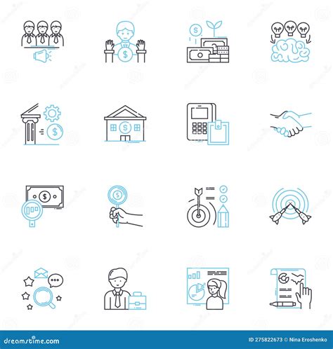 Financial Analysis Linear Icons Set Profitability Liquidity Solvency