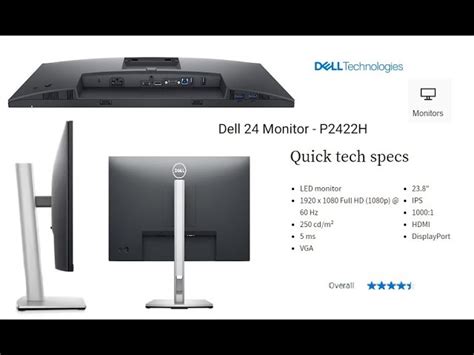 Dell 24 Inch Fhd Computer Monitor P2422h